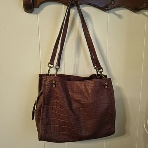 American Leather Co. Lenox  Coradovan Croc Shoulder Bag